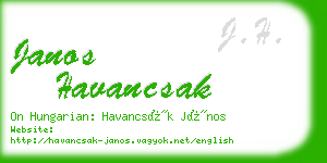 janos havancsak business card